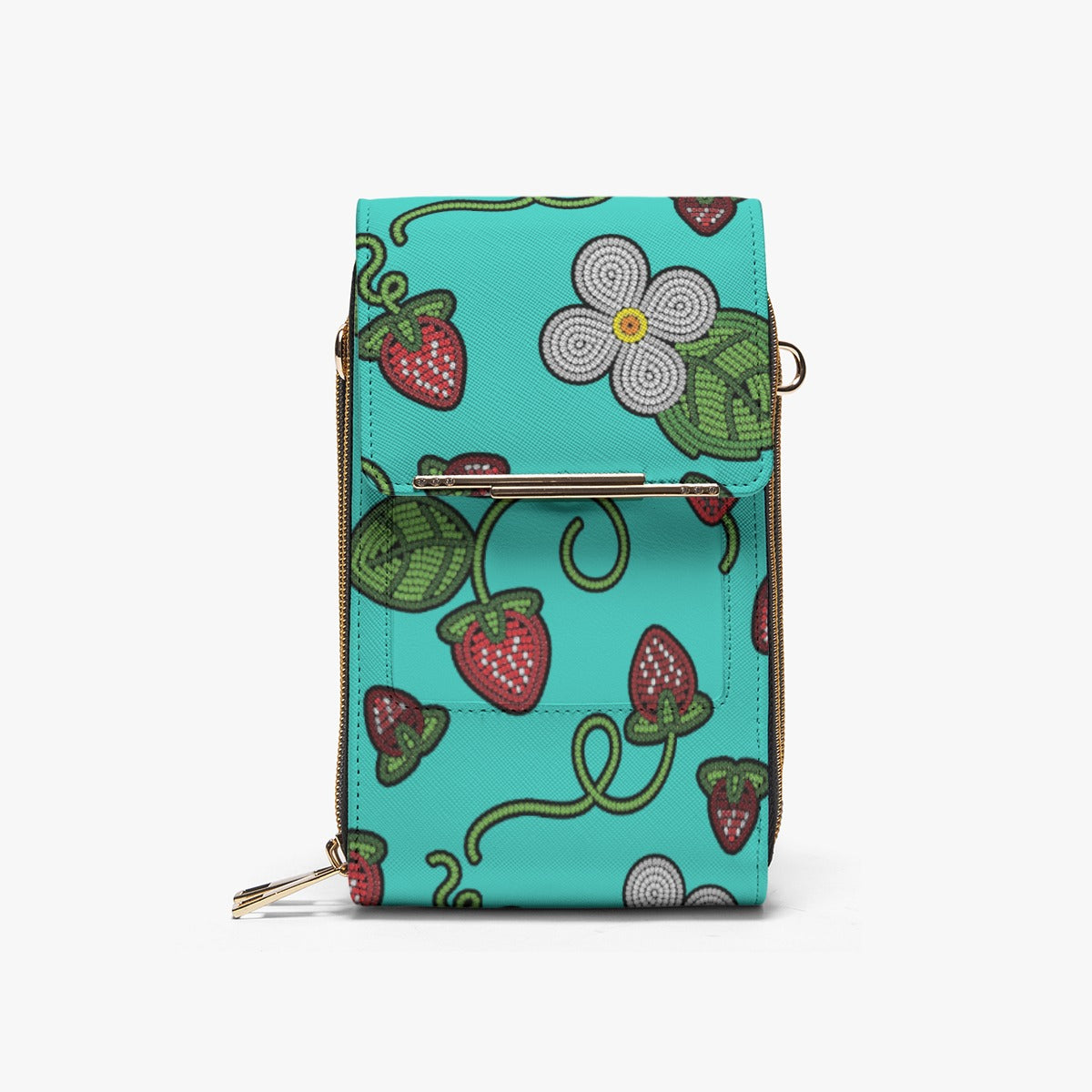 Strawberry Dreams Turquoise Mobile Phone Chest Bag