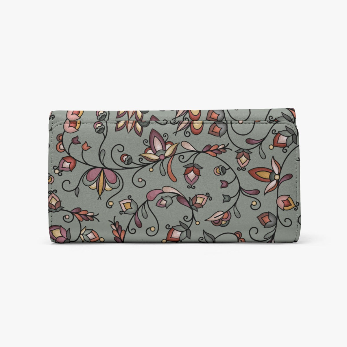 Burnt Sky Petals Green Foldable Wallet