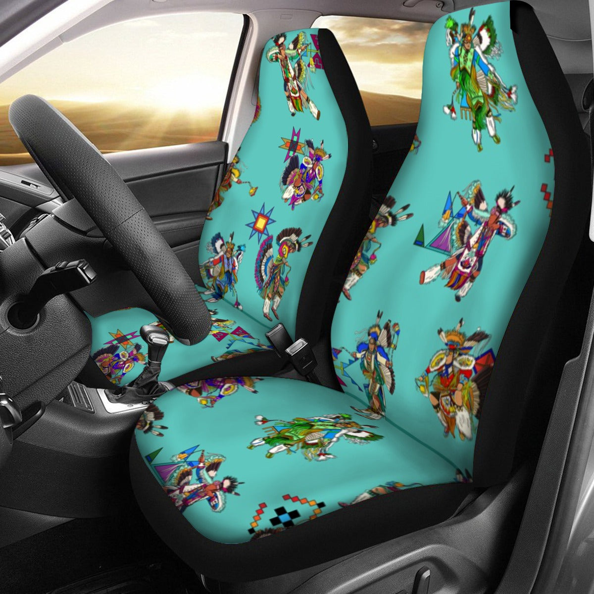 Men's Fancy Dancers Eggshell Blue Universal Car Seat Cover With Thickened Back