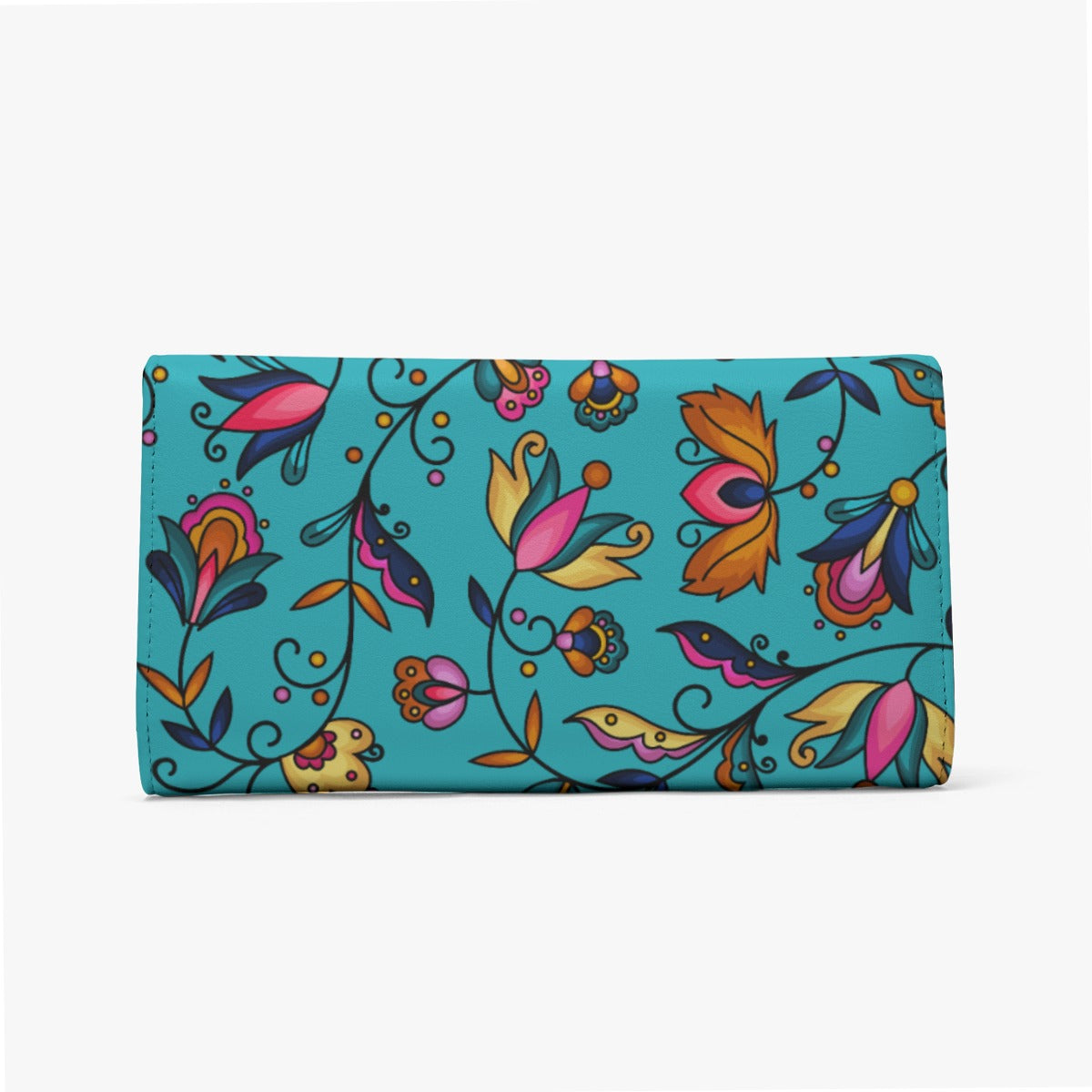 Copper Prairie Petals Turquoise Foldable Wallet
