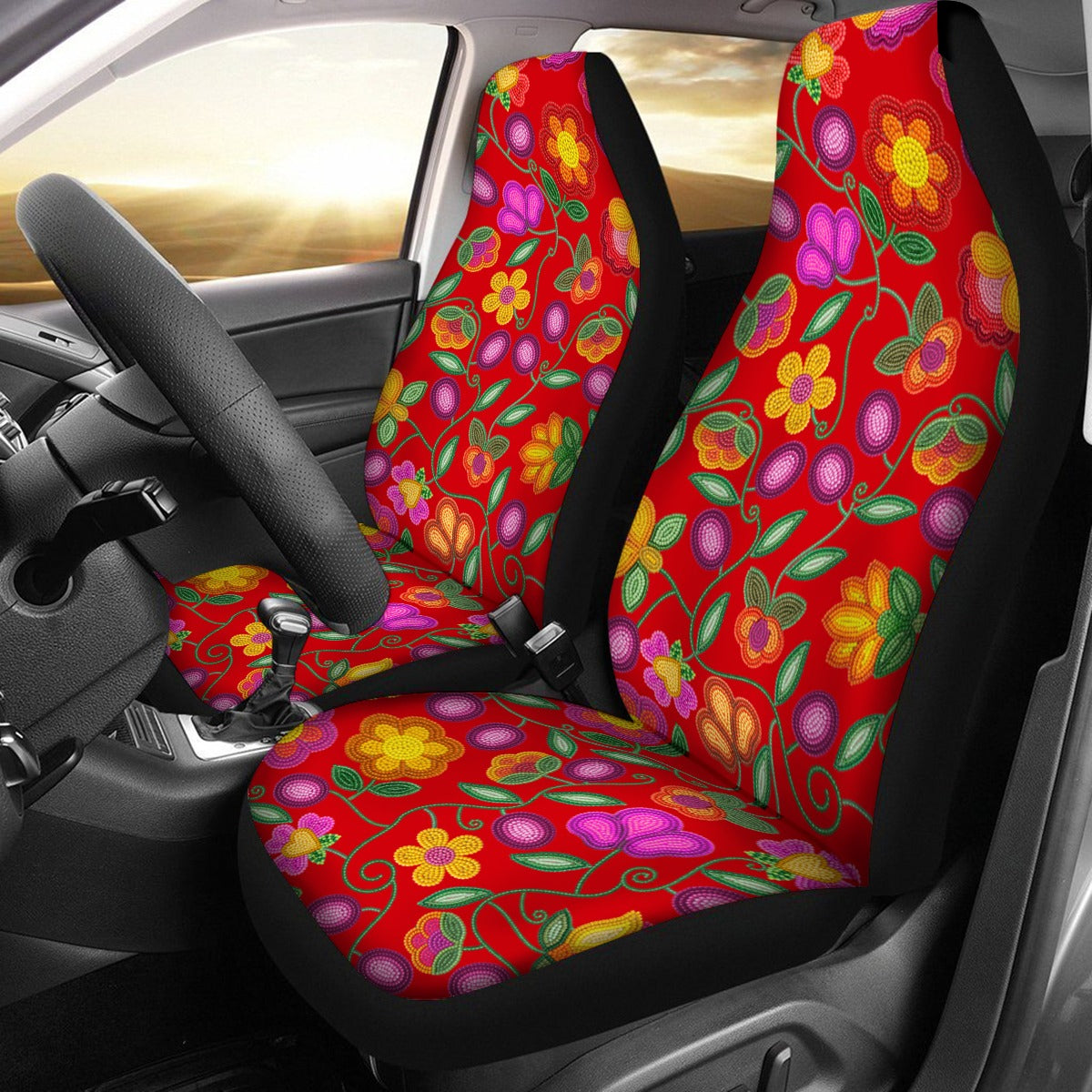 Boreal Bounty Red Universal Car Seat Cover With Thickened Back