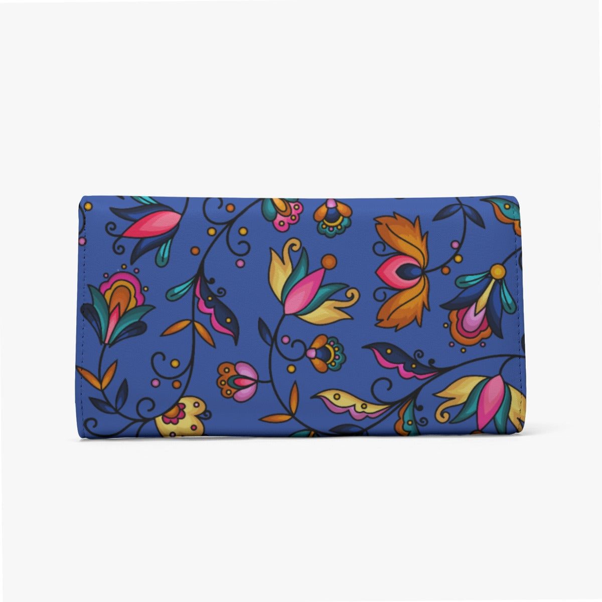 Copper Prairie Petals Blue Foldable Wallet