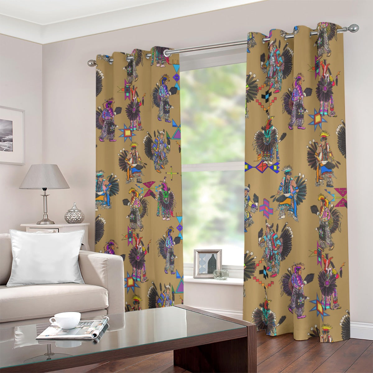 Men's Tradish Dancers Earth Blackout Grommet Curtains | 265(gsm)