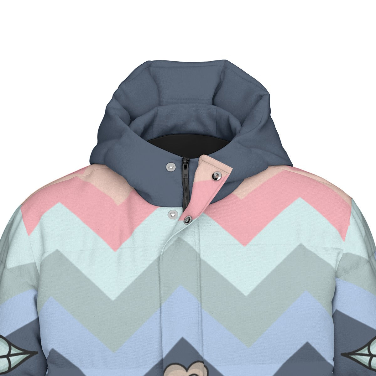 Frostfall Radiance Floral Unisex Long Down Jacket