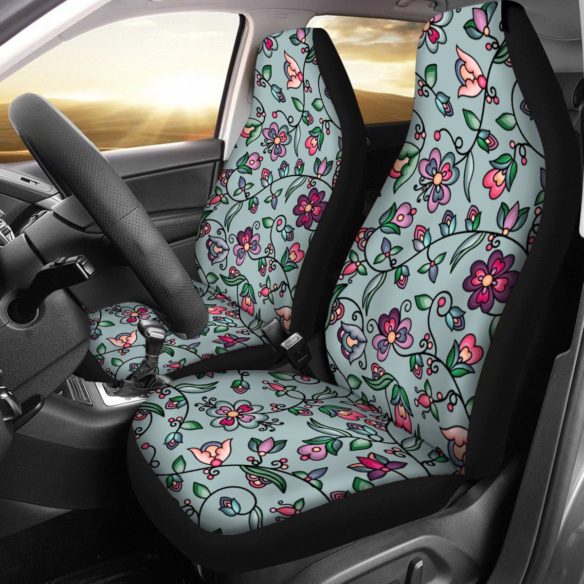 Amber Evening Garland Turquoise Universal Car Seat Cover With Thickened Back
