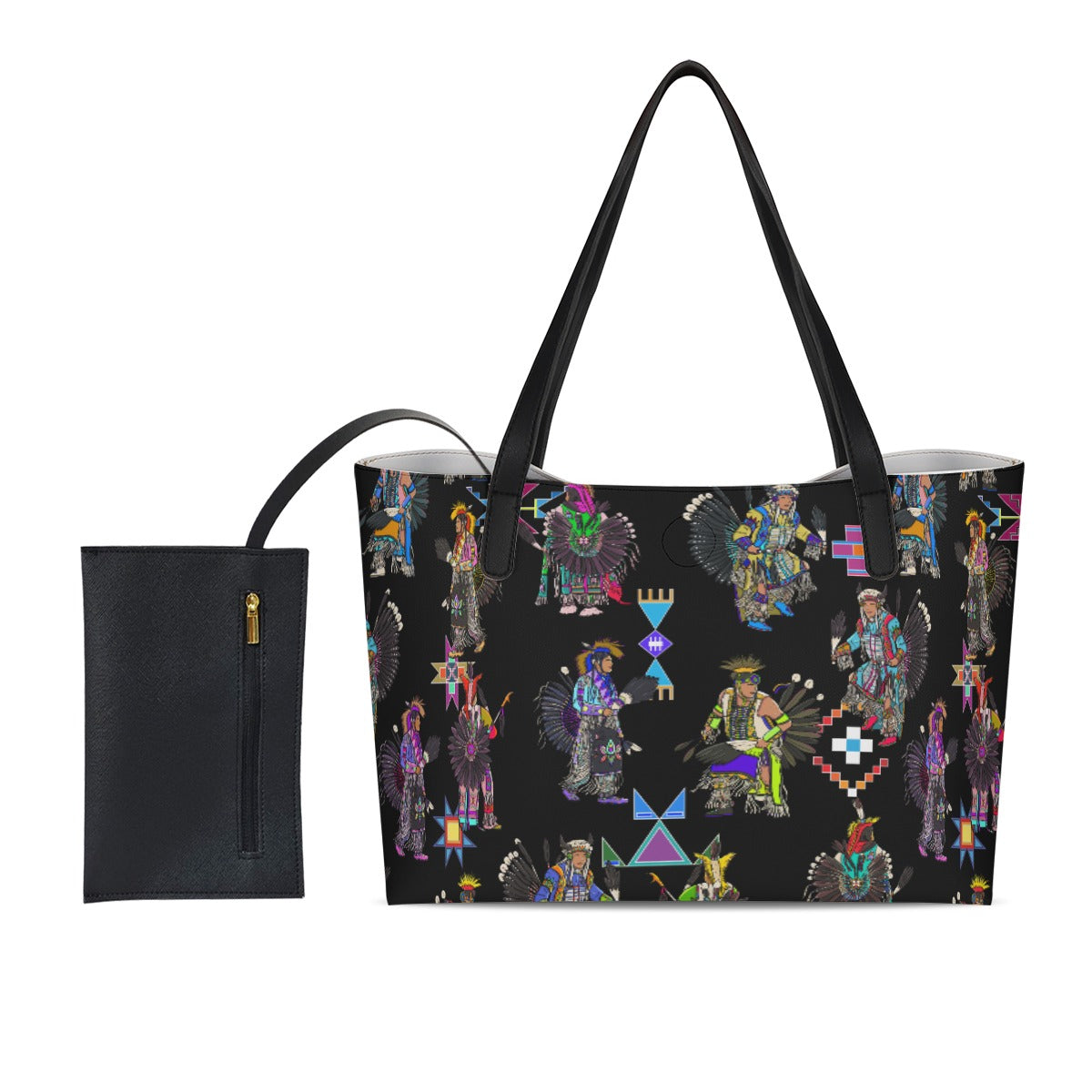 Men's Tradish Dancers Black Shopping Tote Bag With Black Mini Purse