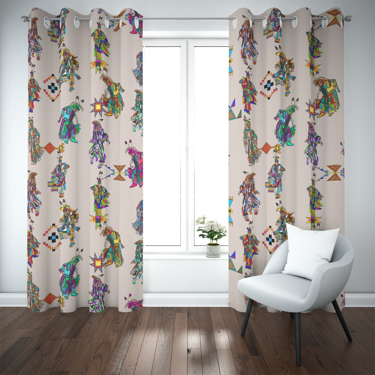 Men's Grass Dancers Muslin Blackout Grommet Curtains | 265(gsm)
