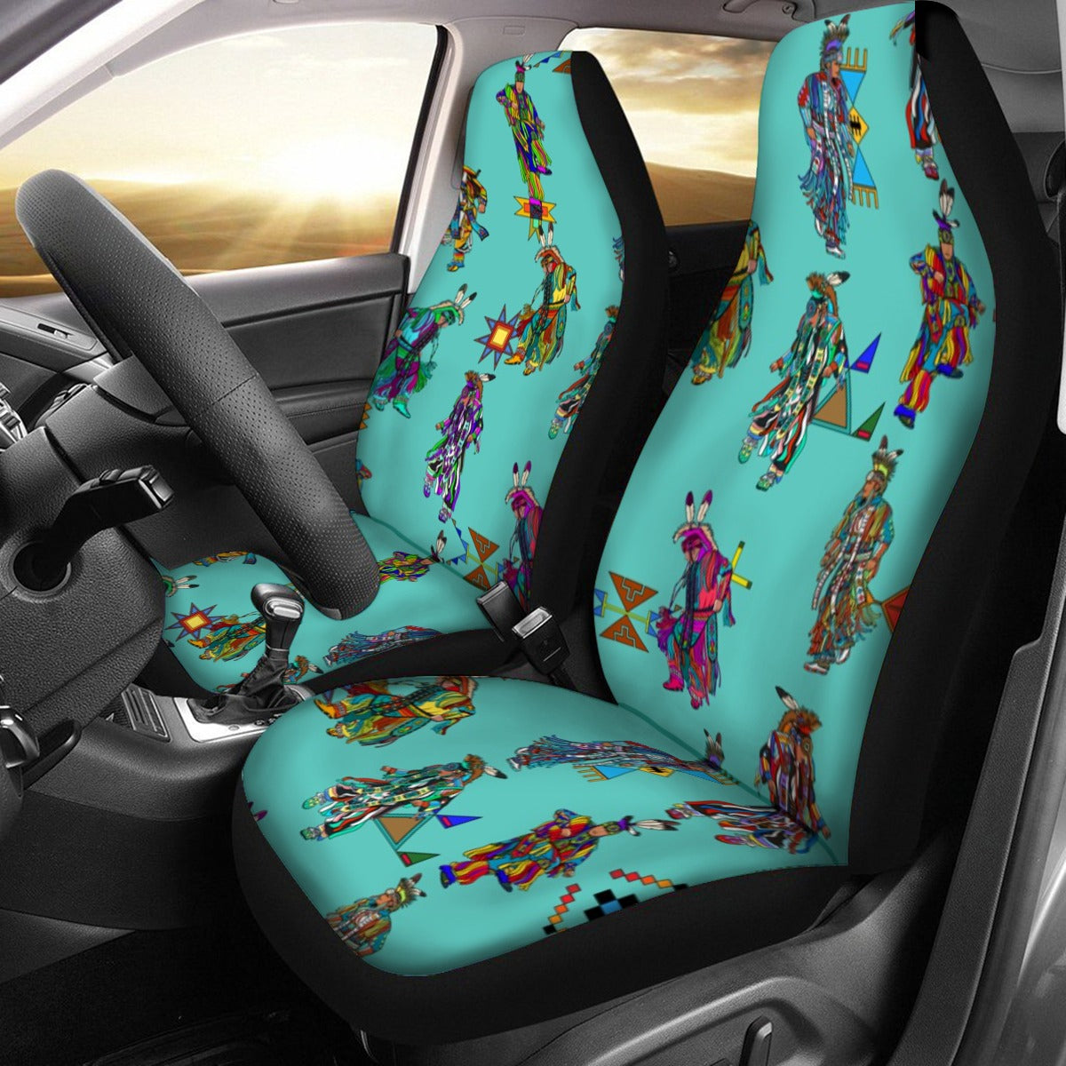 Men's Grass Dancers Eggshell Blue Universal Car Seat Cover With Thickened Back