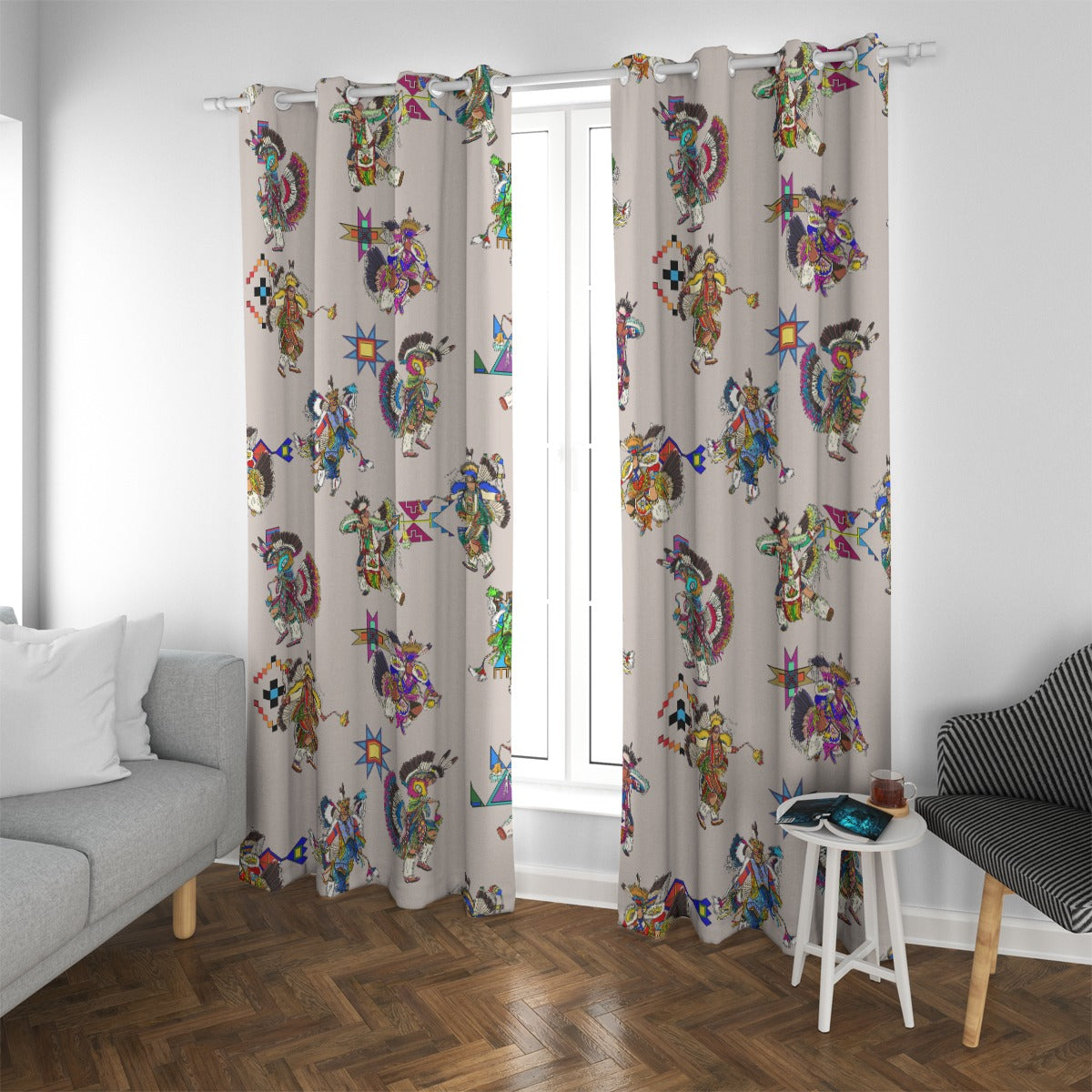 Men's Fancy Dancers Muslin Blackout Grommet Curtains | 265(gsm)