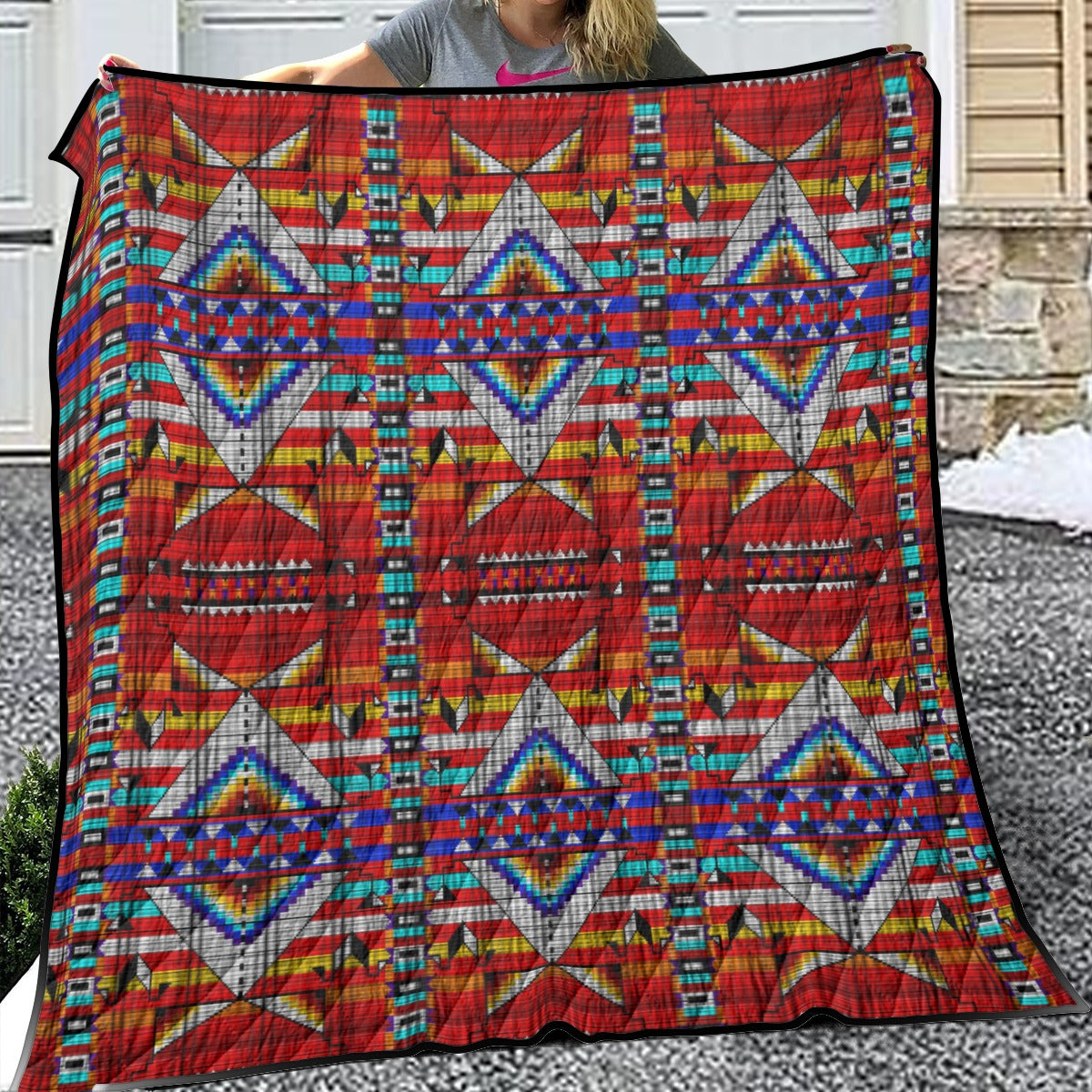 Medicine Blessing Red Lightweight & Breathable Quilt With Edge-wrapping Strips