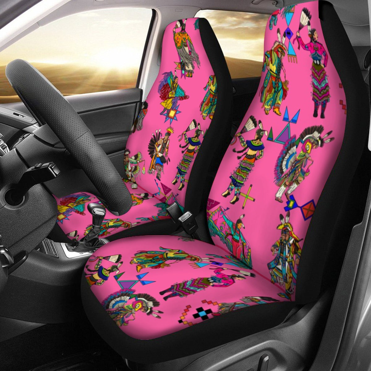 Grand Entry Dancer Pink Universal Car Seat Cover With Thickened Back
