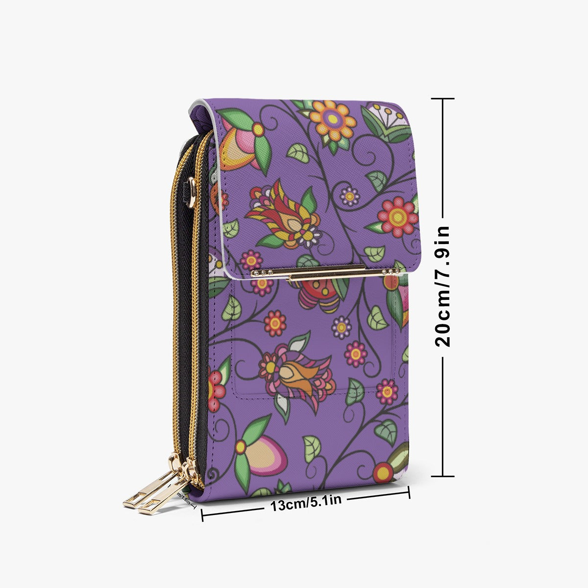 Heartbeat Petals Purple Mobile Phone Chest Bag