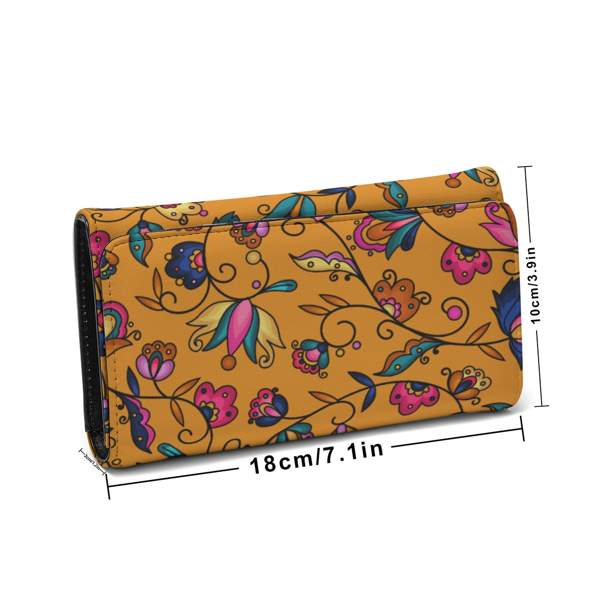 Copper Prairie Petals Orange Foldable Wallet
