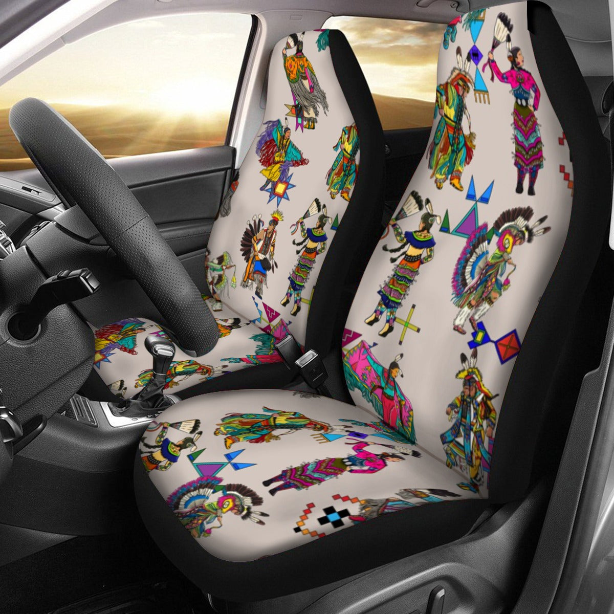 Grand Entry Dancers Muslin Universal Car Seat Cover With Thickened Back
