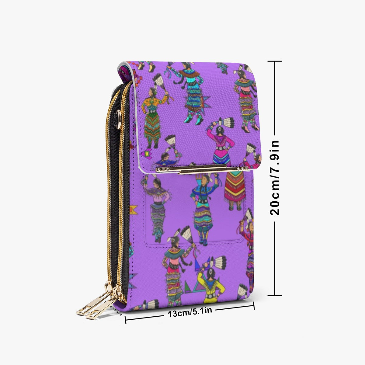 Women's Jingle Dancers Purple Mobile Phone Chest Bag
