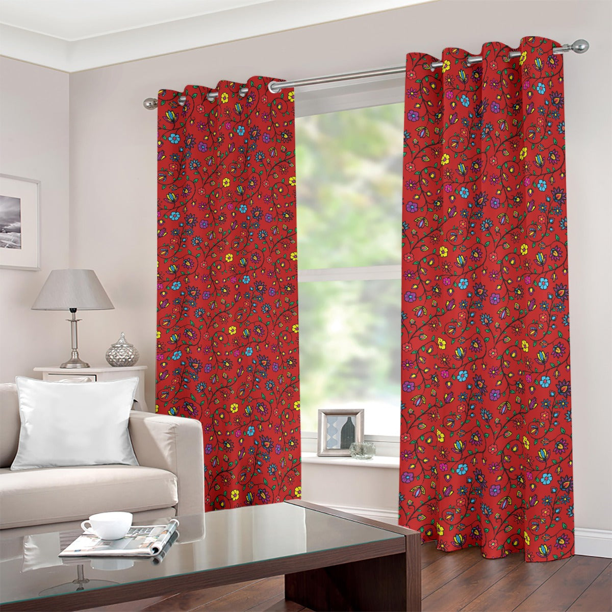 Nature's Nexus Red Blackout Grommet Curtains | 265(gsm)