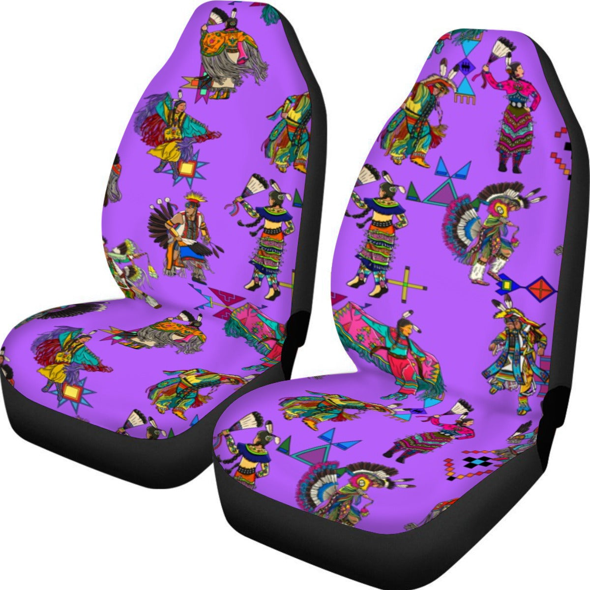 Grand Entry Dancers Purple Universal Car Seat Cover With Thickened Back