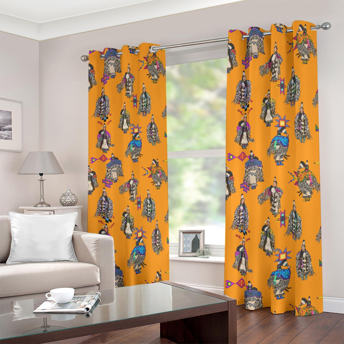 Women's Tradish Dancers Orange Blackout Grommet Curtains | 265(gsm)