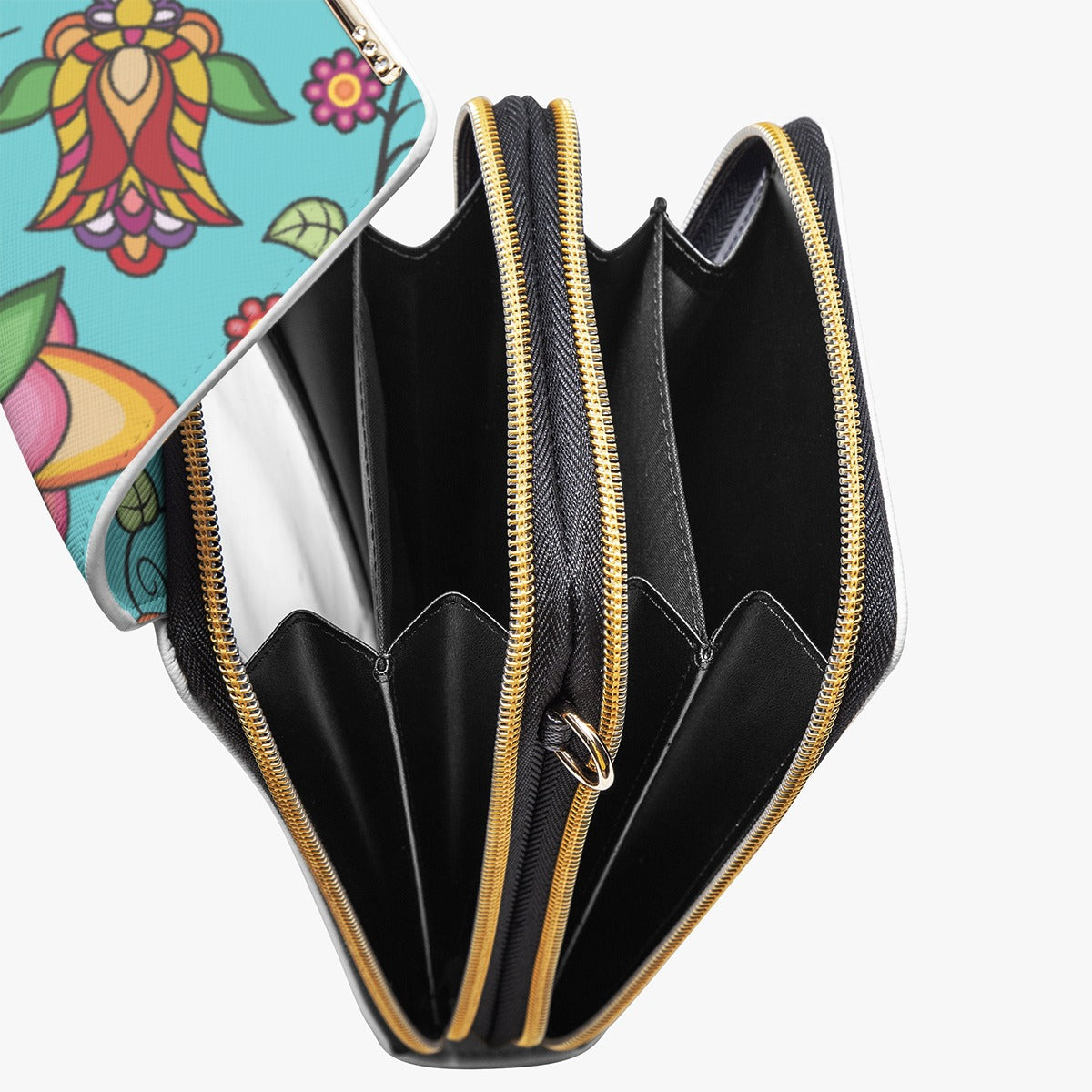 Heartbeat Petals Turquoise Mobile Phone Chest Bag