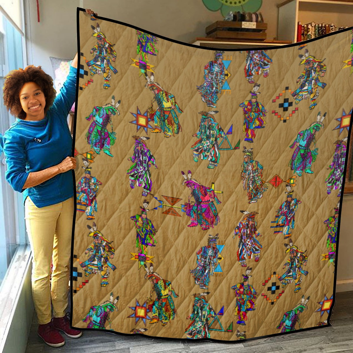 Men's Grass Dancers Earth Lightweight & Breathable Quilt With Edge-wrapping Strips