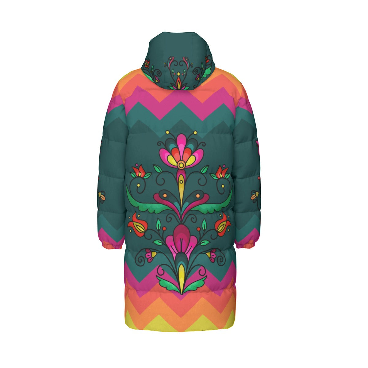Autumn Kinship Wreath Unisex Long Down Jacket