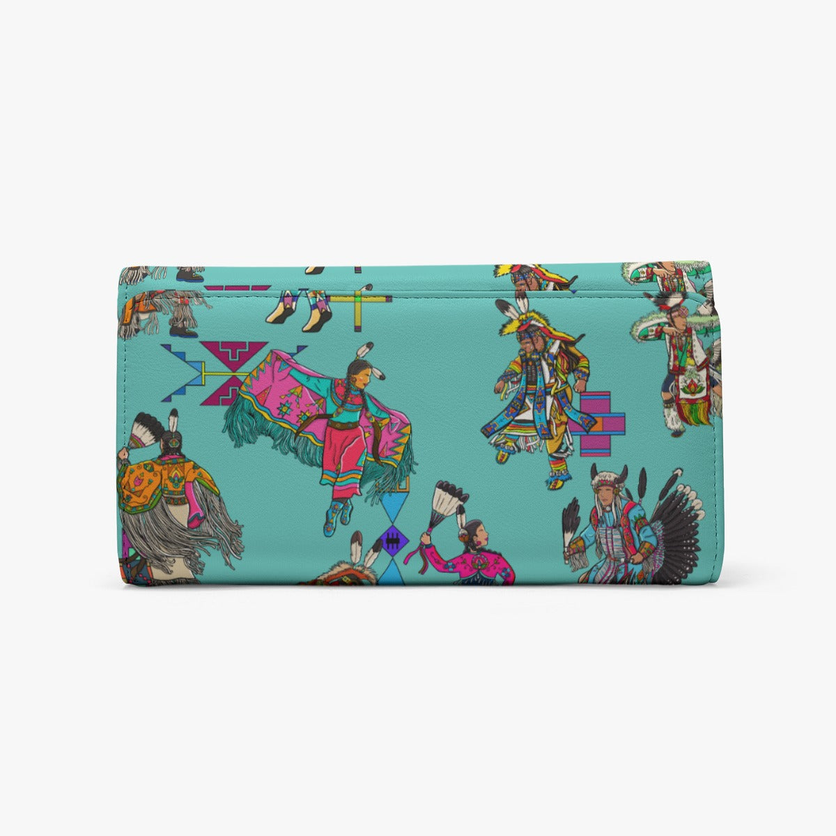 Grand Entry Dancers Eggshell Blue Foldable Wallet
