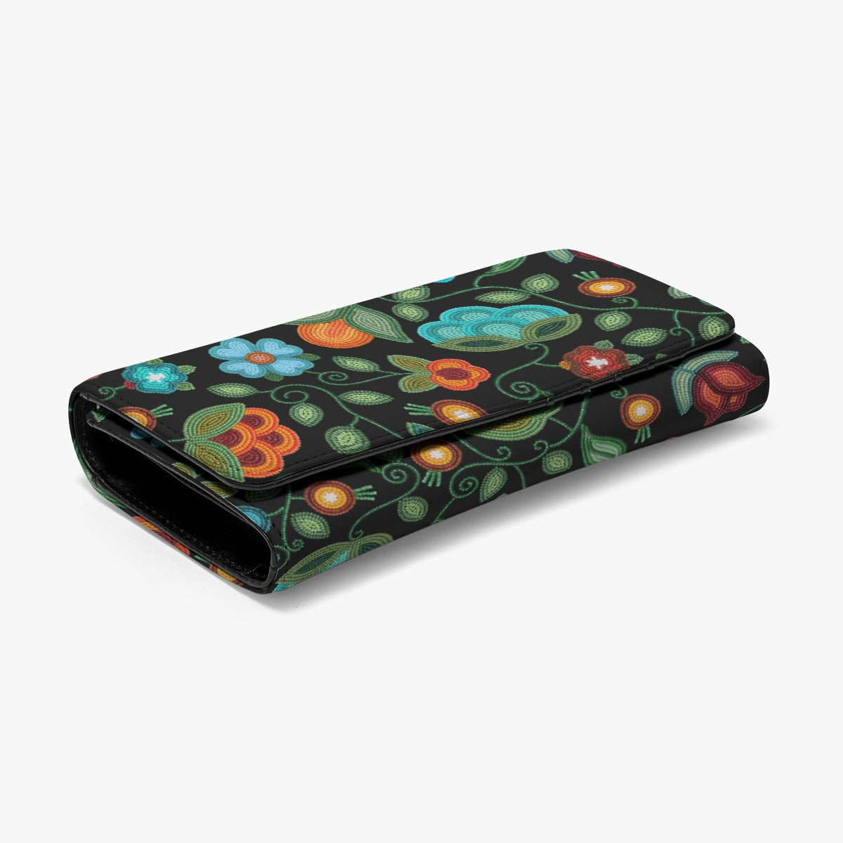 Prairie Fire Petals Black Foldable Wallet