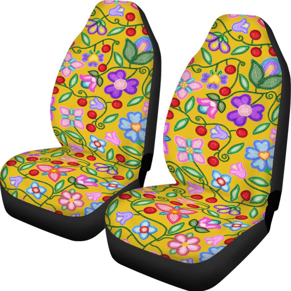 Petal Harmony Ochre Universal Car Seat Cover With Thickened Back