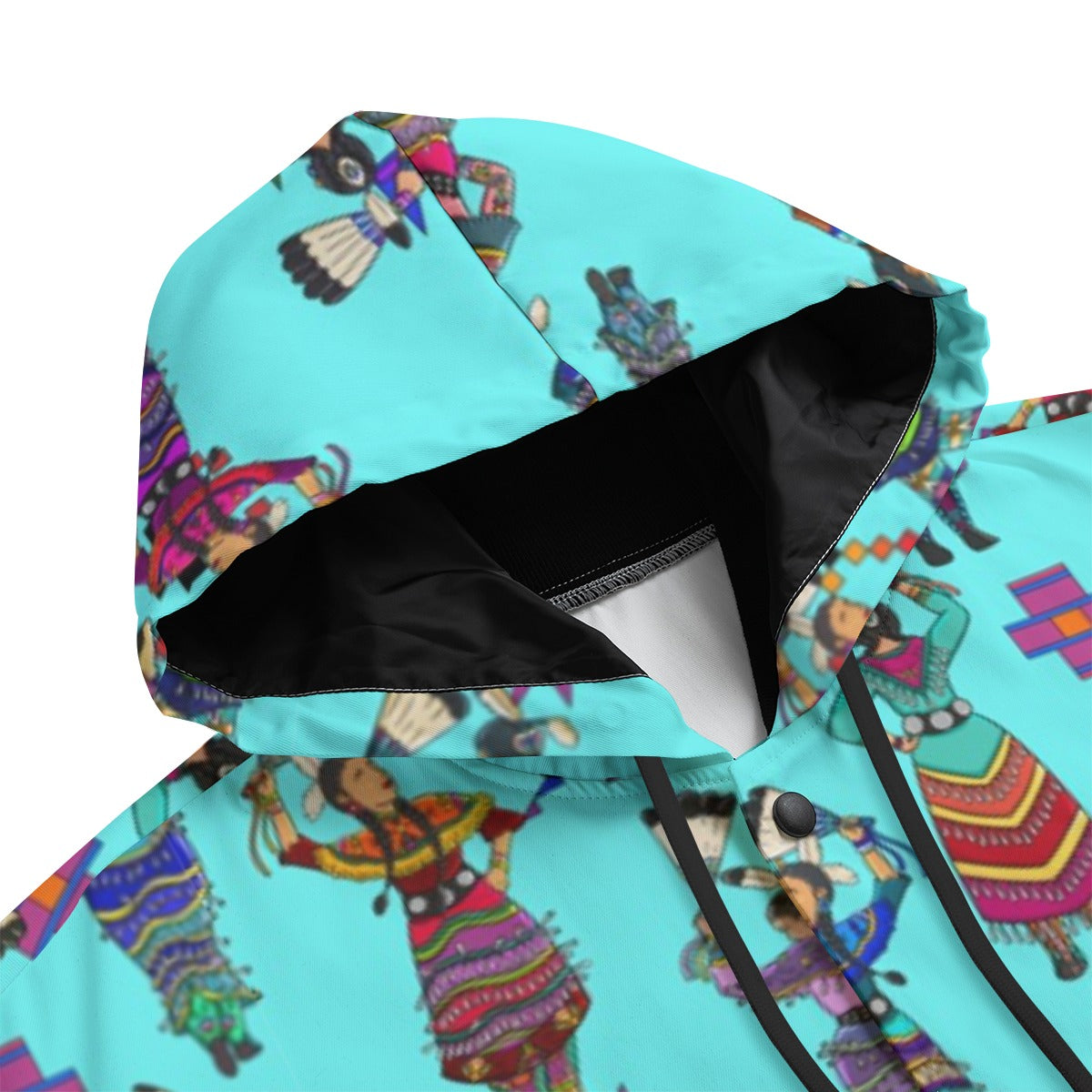 Women's Jingle Dancers Turquoise Men's Varsity Jacket