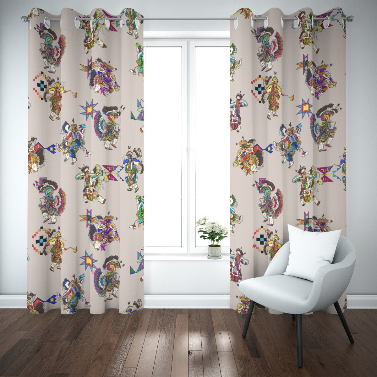 Men's Fancy Dancers Muslin Blackout Grommet Curtains | 265(gsm)