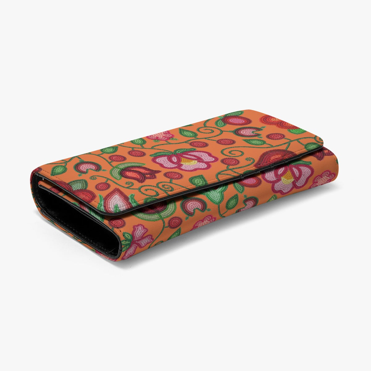 Rose Reverie Orange Foldable Wallet