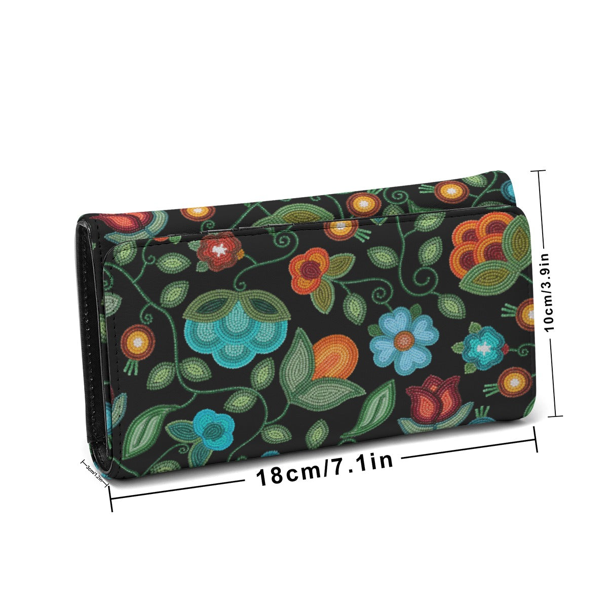 Prairie Fire Petals Black Foldable Wallet
