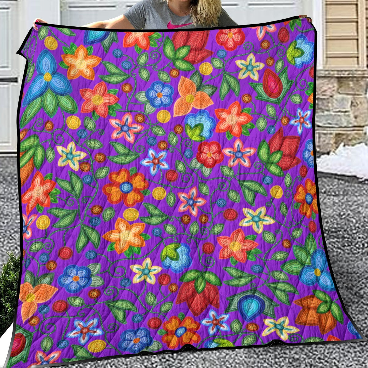 Morning Harmony Purple Lightweight & Breathable Quilt With Edge-wrapping Strips