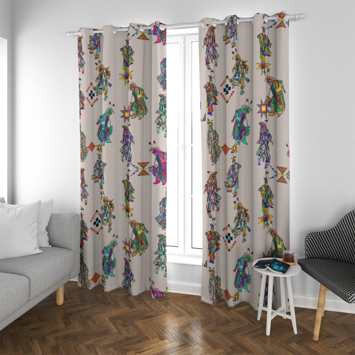 Men's Grass Dancers Muslin Blackout Grommet Curtains | 265(gsm)