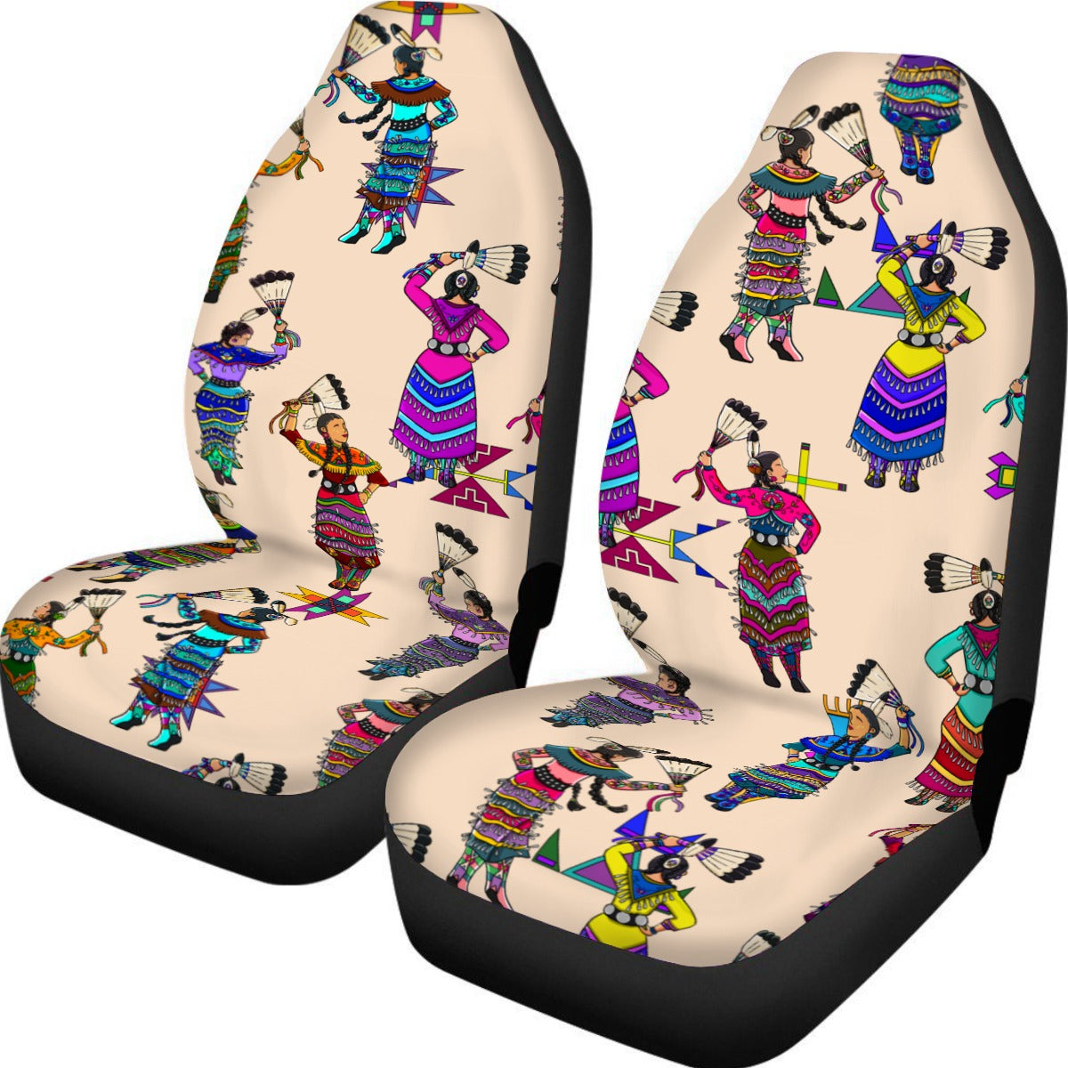 Women's Jingle Dancers Muslin Universal Car Seat Cover With Thickened Back