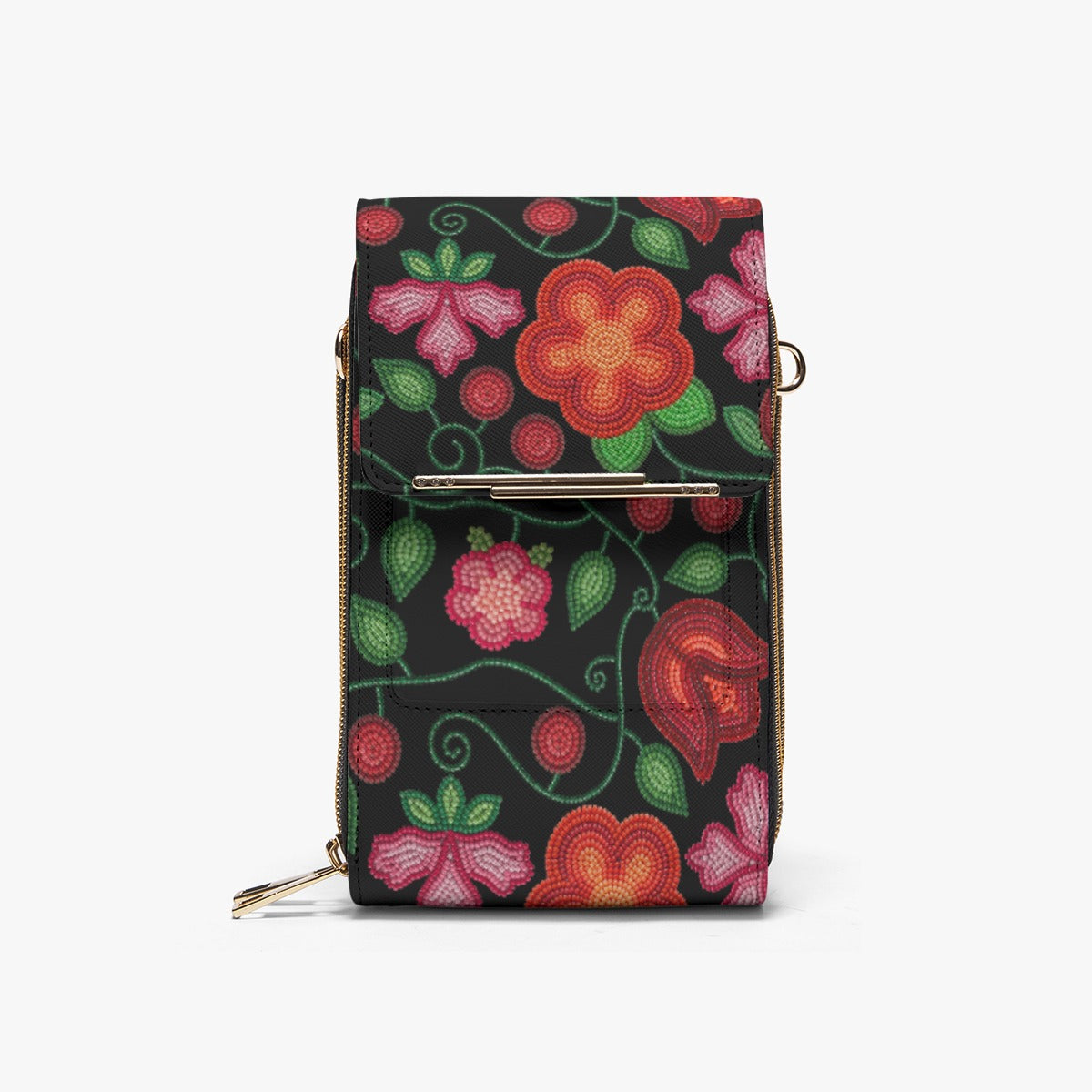 Rose Reverie Black Mobile Phone Chest Bag