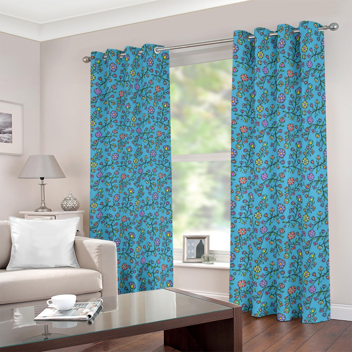 Cosmic Whisper Rainy Horizon Blackout Grommet Curtains | 265(gsm)