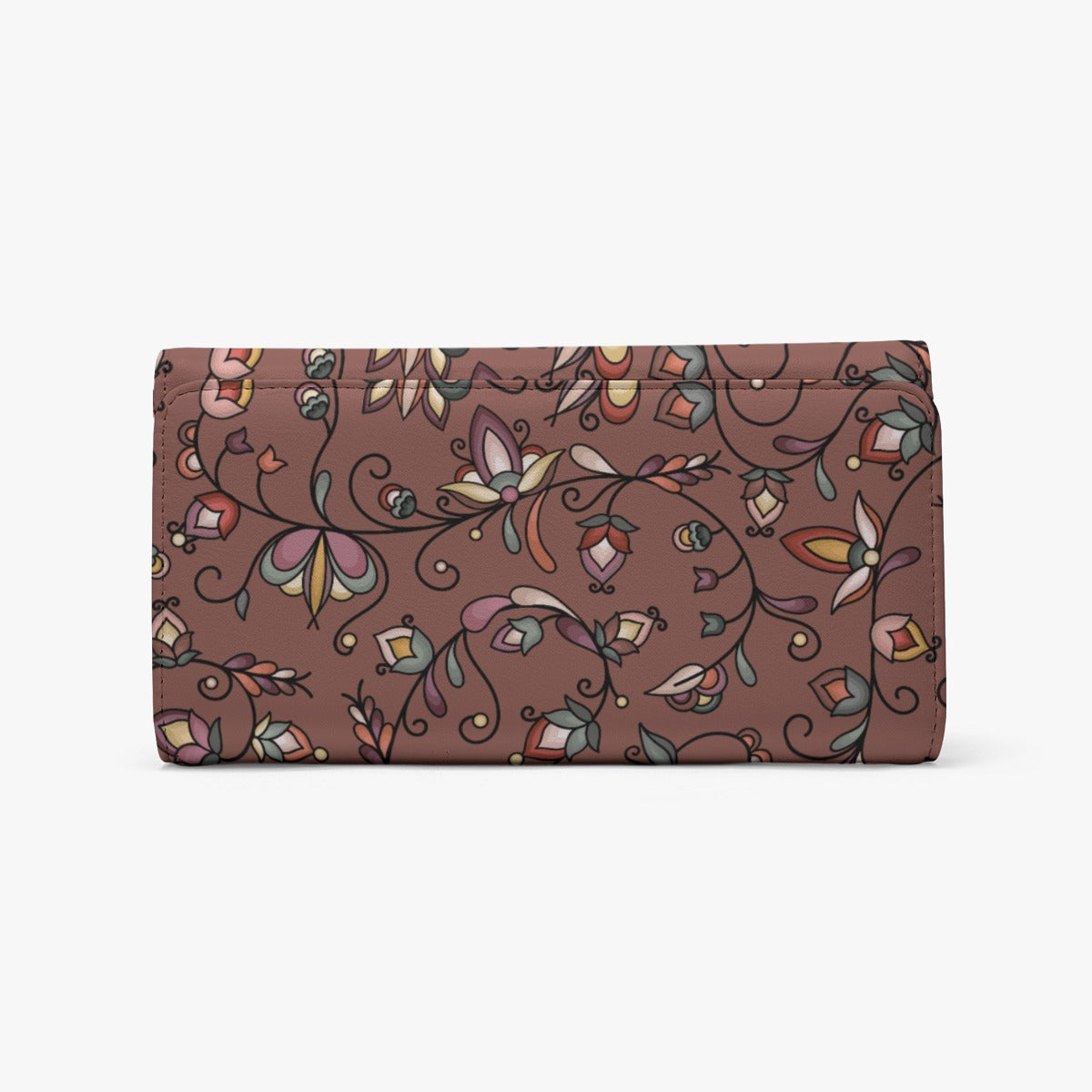 Burnt Sky Petals Brown Foldable Wallet