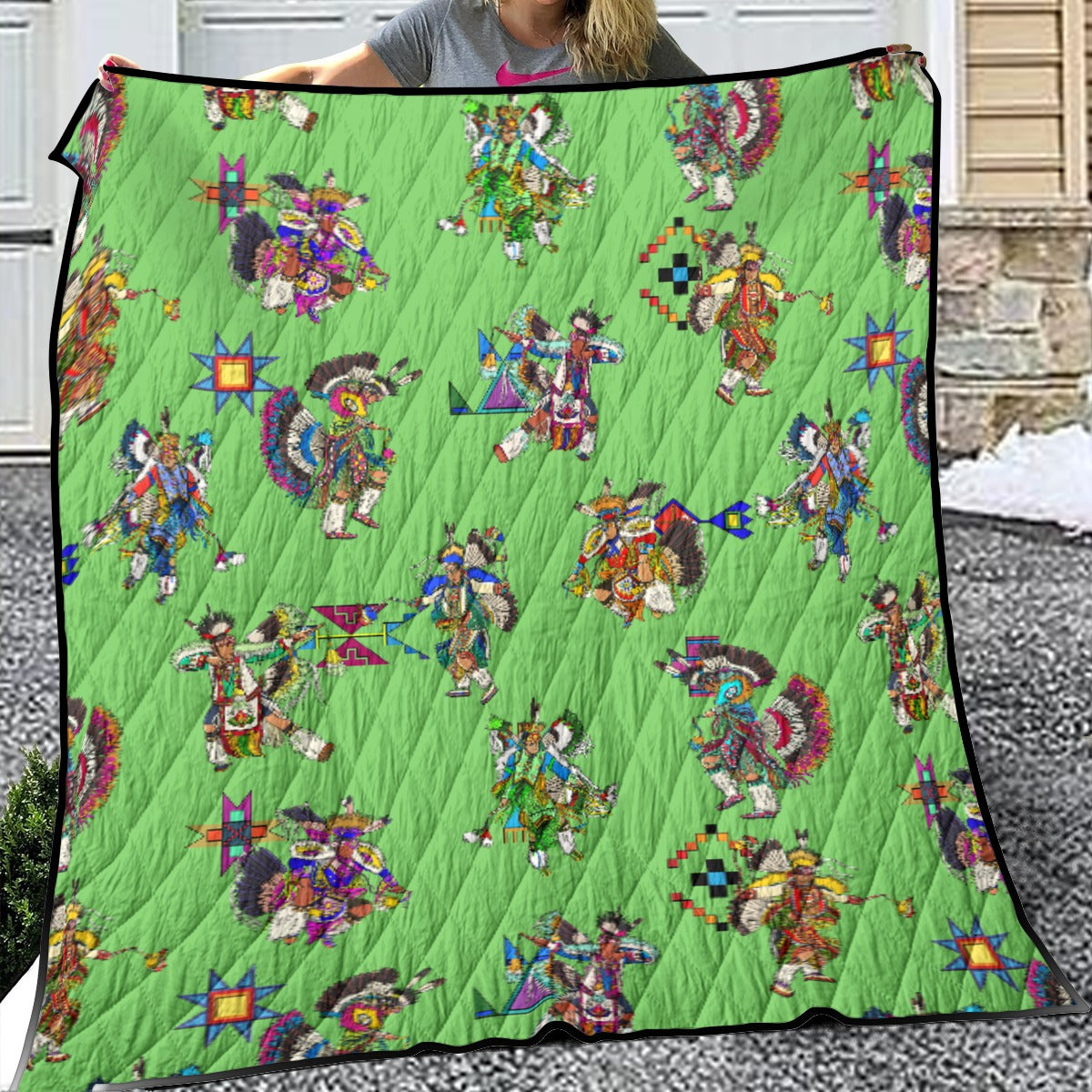 Men's Fancy Dancers Grass Lightweight & Breathable Quilt With Edge-wrapping Strips