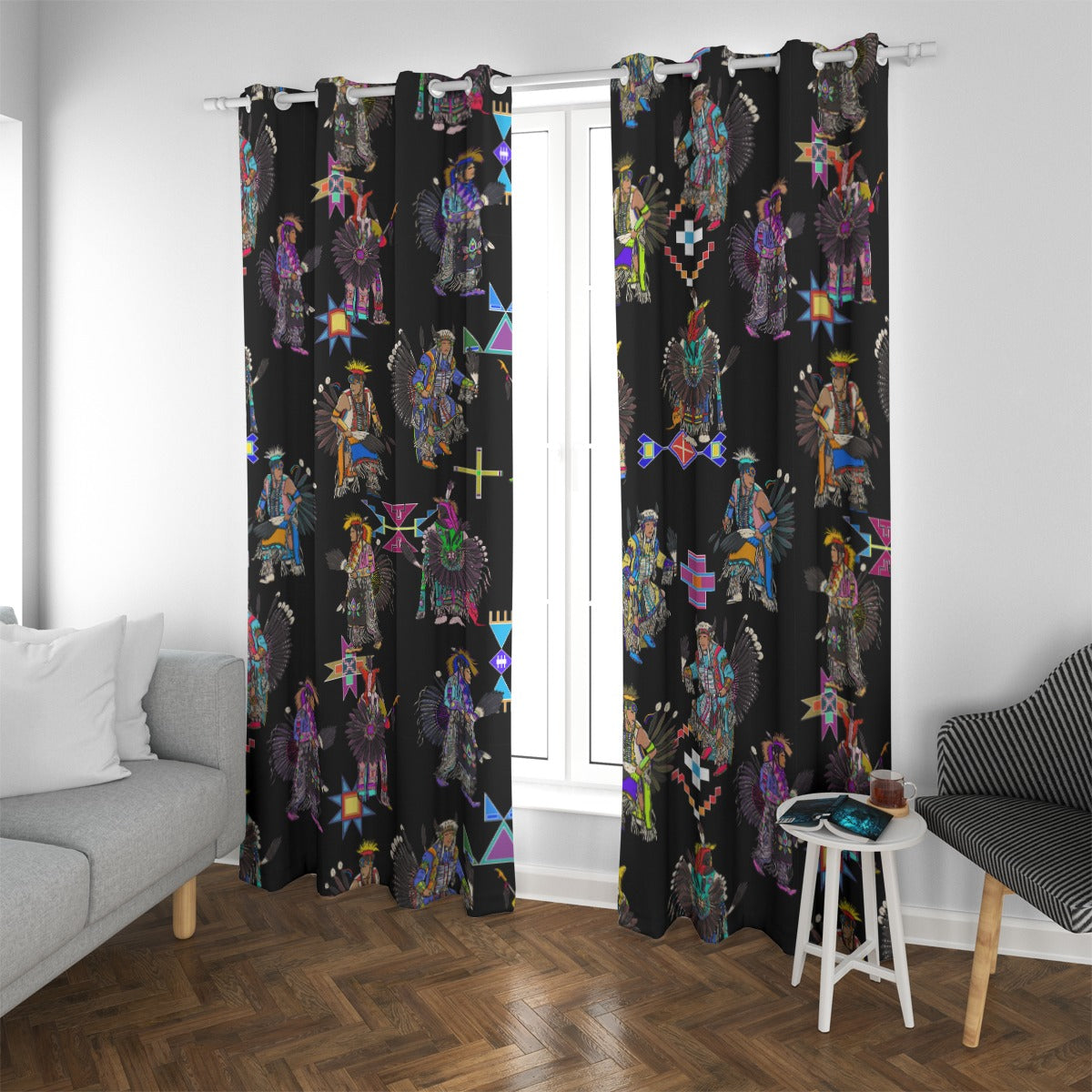 Men's Tradish Dancers Black Blackout Grommet Curtains | 265(gsm)