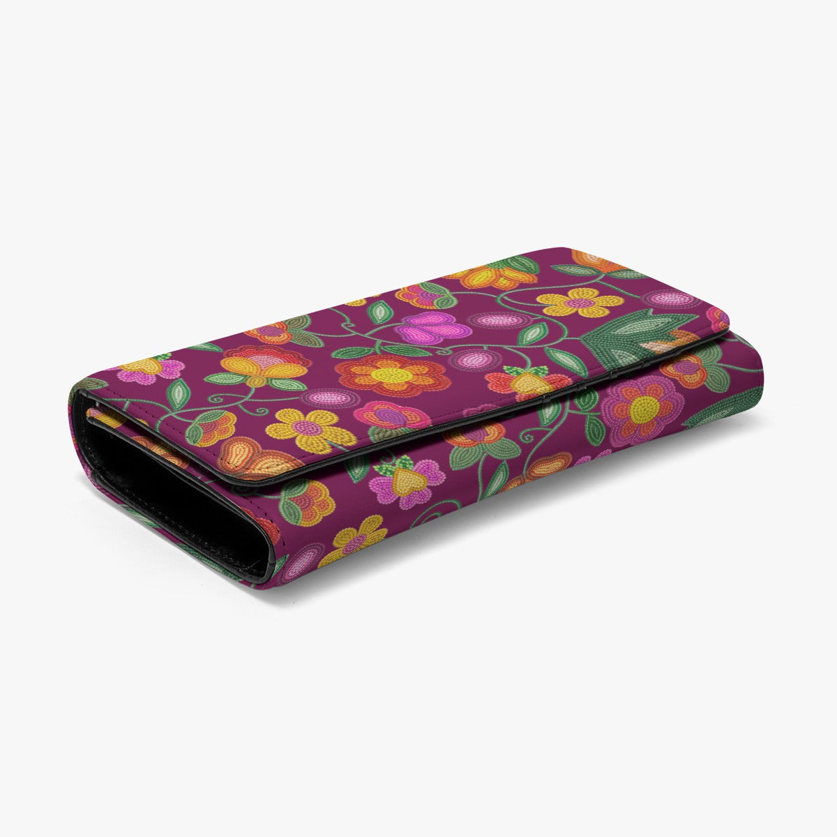 Boreal Bounty Dark Magenta Foldable Wallet