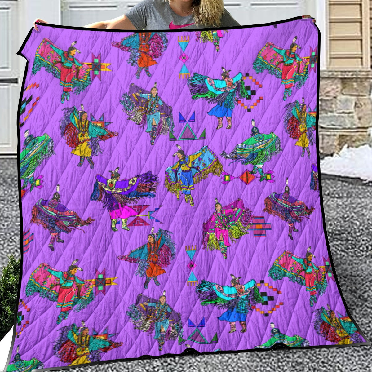 Women's Fancy Dancers Purple Lightweight & Breathable Quilt With Edge-wrapping Strips