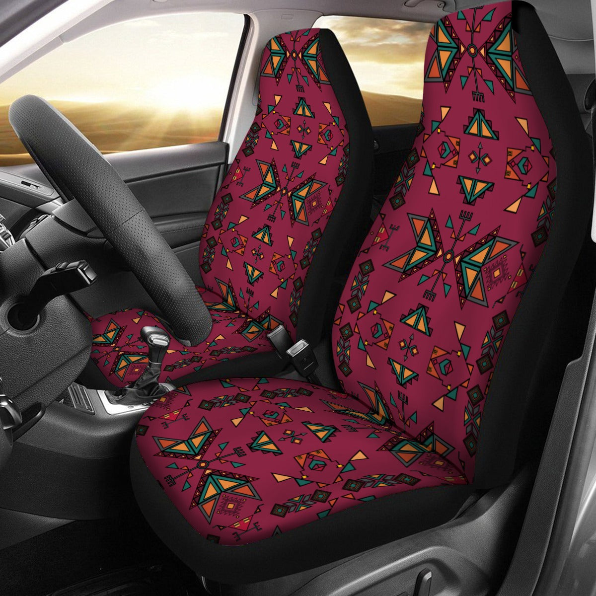 Arrow Dawn Maroon Universal Car Seat Cover With Thickened Back