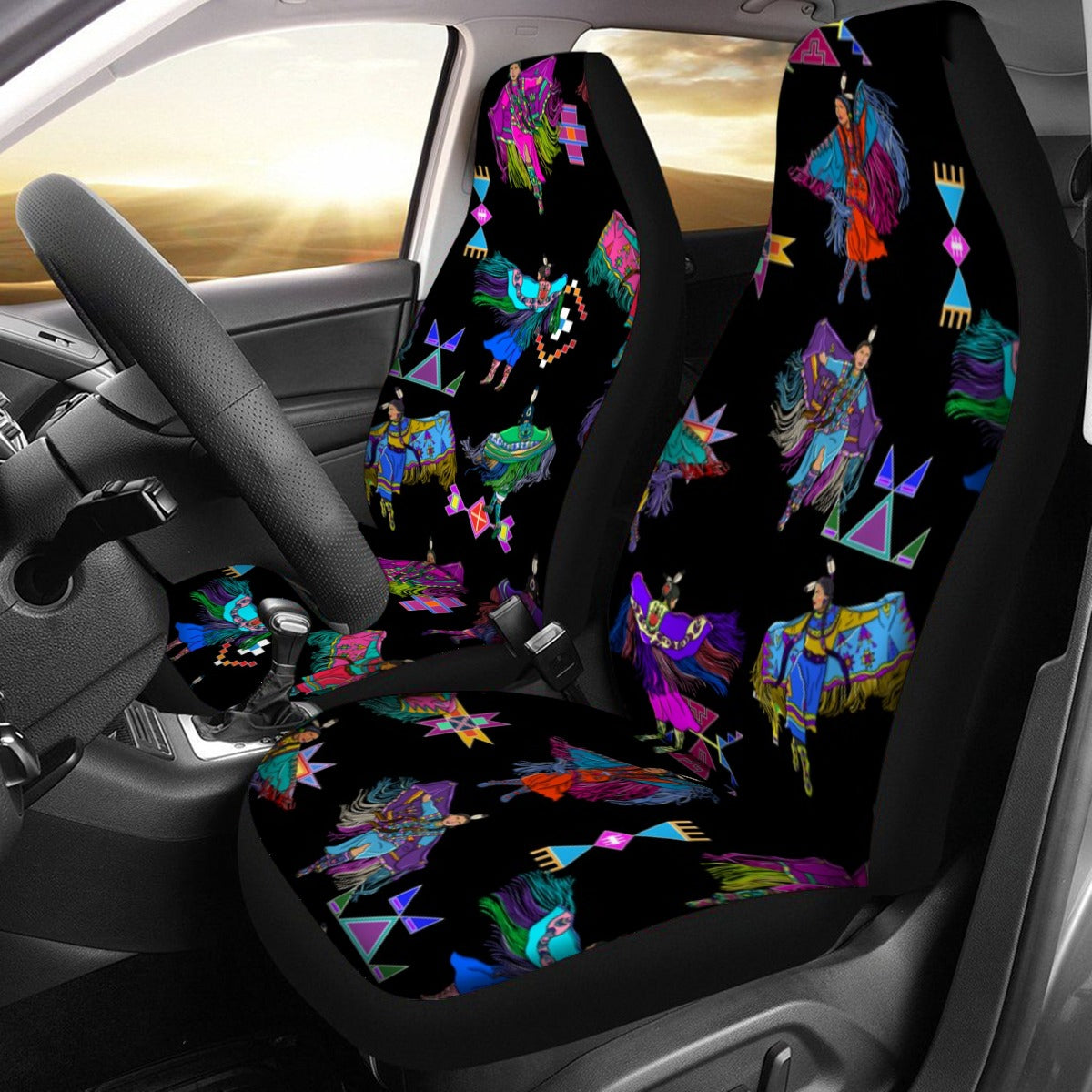 Women's Fancy Dancers Black Universal Car Seat Cover With Thickened Back