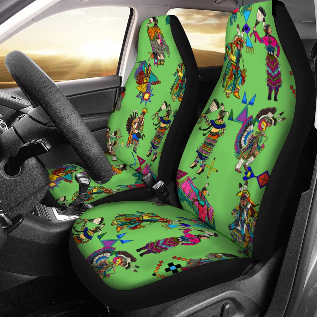 Grand Entry Dancers Grass Universal Car Seat Cover With Thickened Back