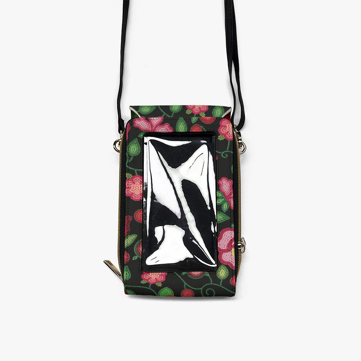 Rose Reverie Black Mobile Phone Chest Bag