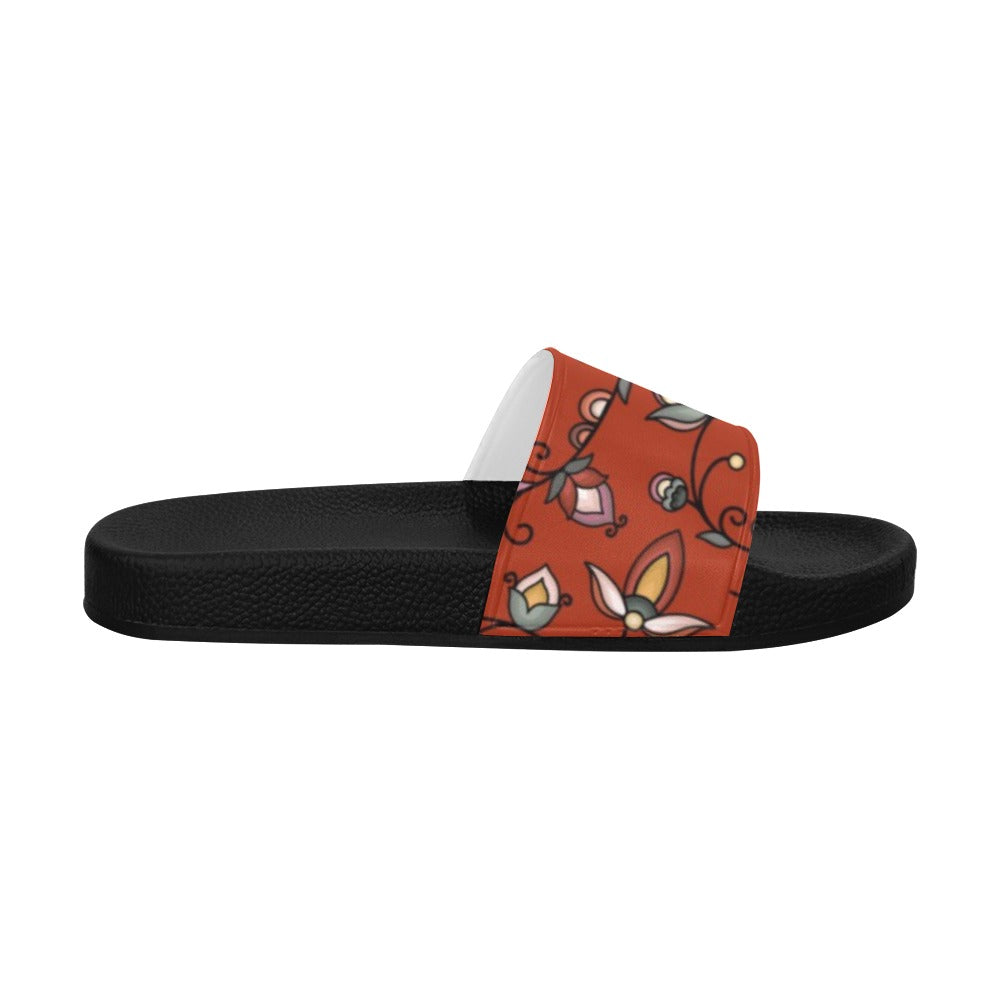 Burnt Sky Petals Red Men's Slide Sandals