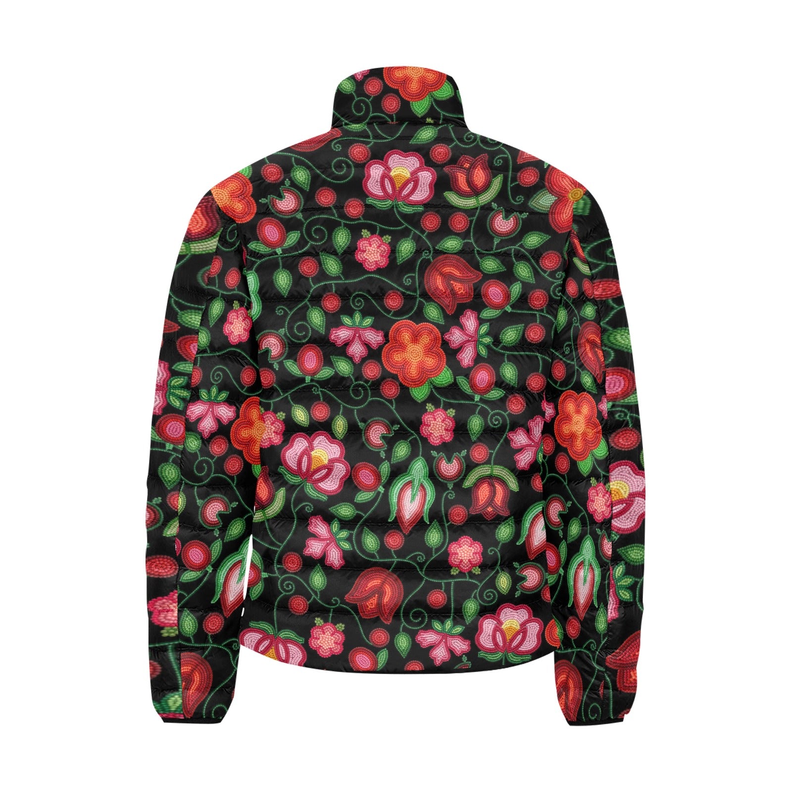 Rose Reverie Black Men's Padded Jacket