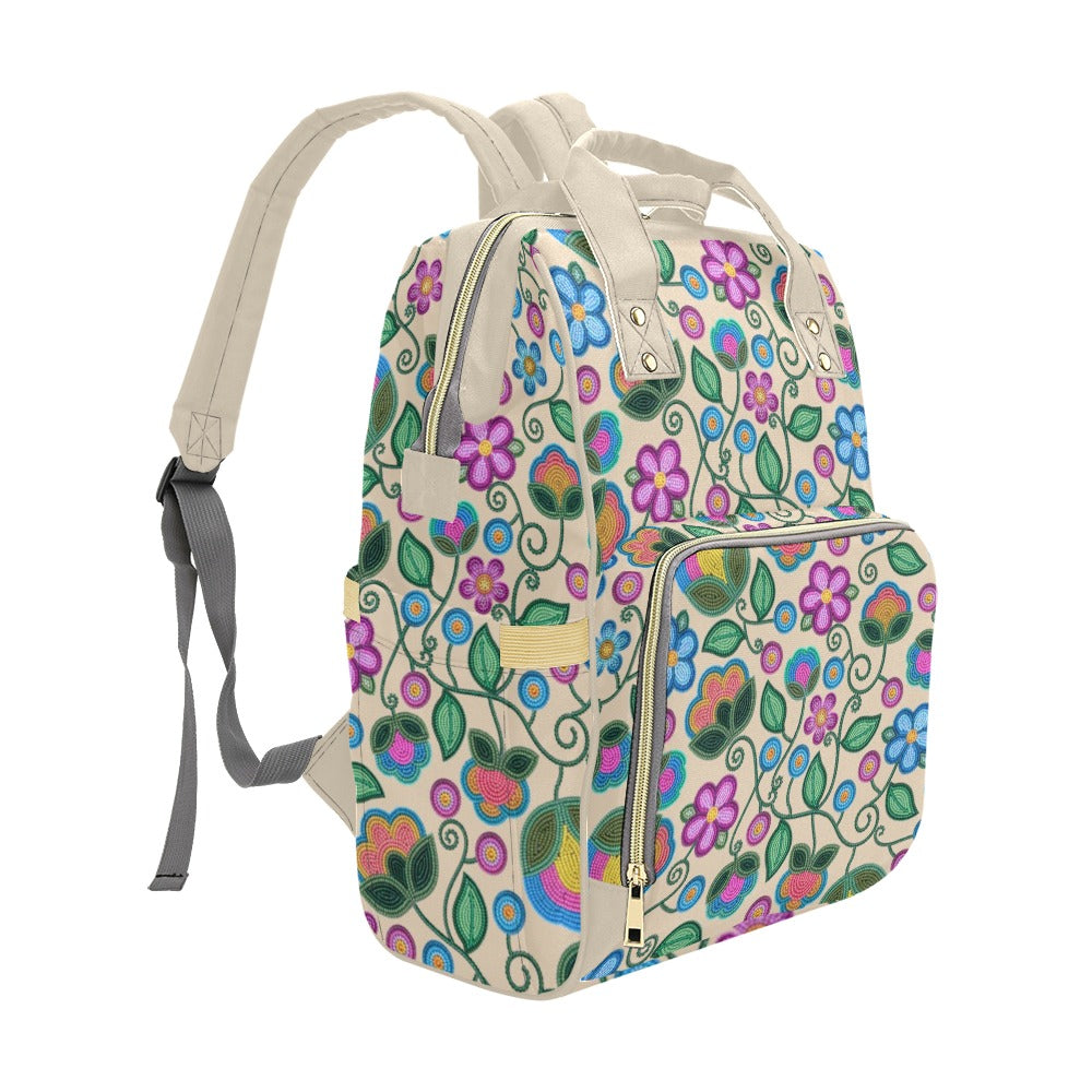 Turquoise Sunbeam Cream Multi-Function Diaper Backpack/Diaper Bag