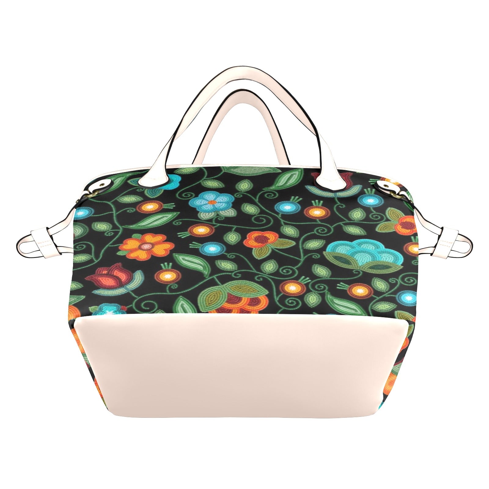 Prairie Fire Petals Black Clover Canvas Tote Bag